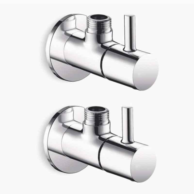 Marcoware Flora Brass Angle Valve with Wall Flange (Pack of 2)