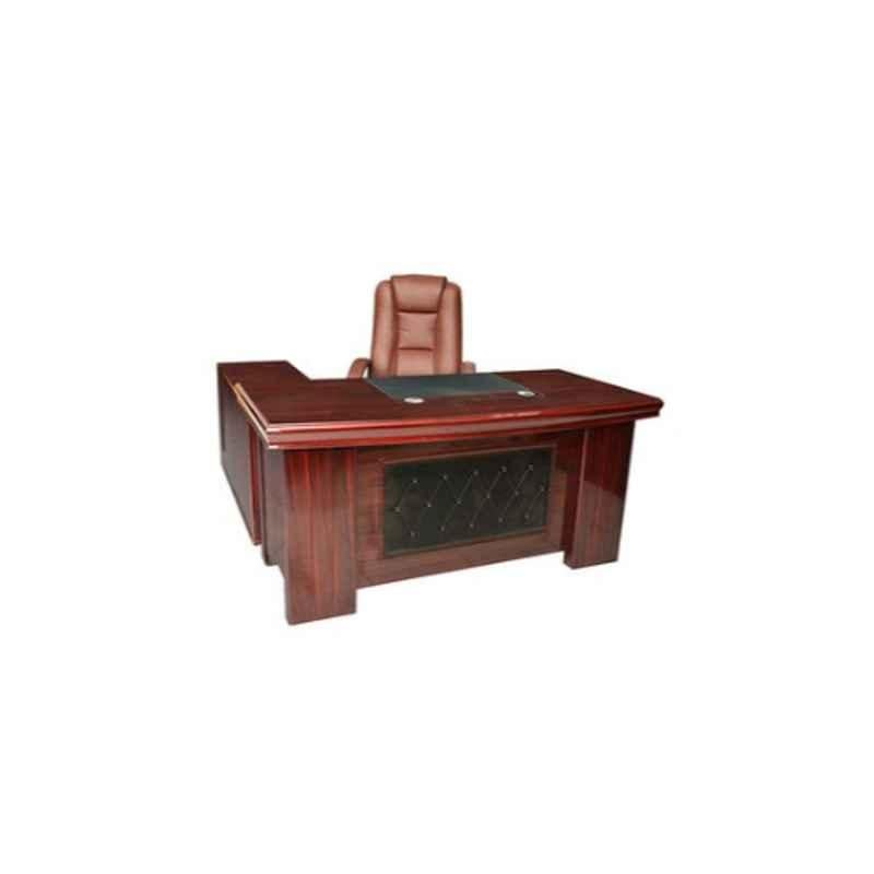 Karnak KDFT882 160x80x75cm Wooden Brown Executive Office Desk Table with 3 Lockable Drawer