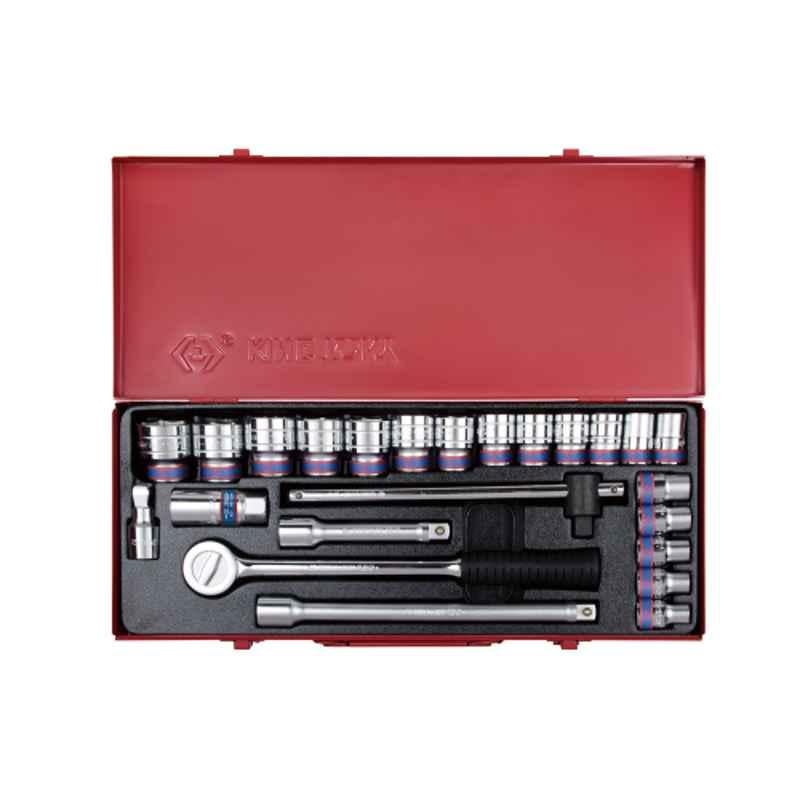 24PC.1/2"DR.SOCKET SET 6PT METRIC CHROME, 4511MR