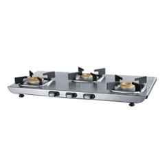 Usha Duratuff Stainless Steel 3 Burner Gas Stove with Large Space for Parallel Cooking