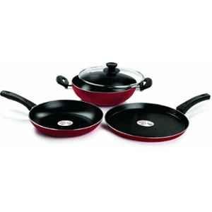 Pigeon Mio 4 Pieces Non Stick Red Cookware Set (Pack of 5)