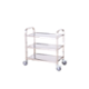 Bigapple 150kg Stainless Steel Silver Triple Platform Service Cart Trolley, TRL-SPH-SC-STEEL-LARGE-SS-BLACK