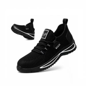 VACPAC Bold Rubber Steel Toe Black Sports Safety Shoes, Size: 7