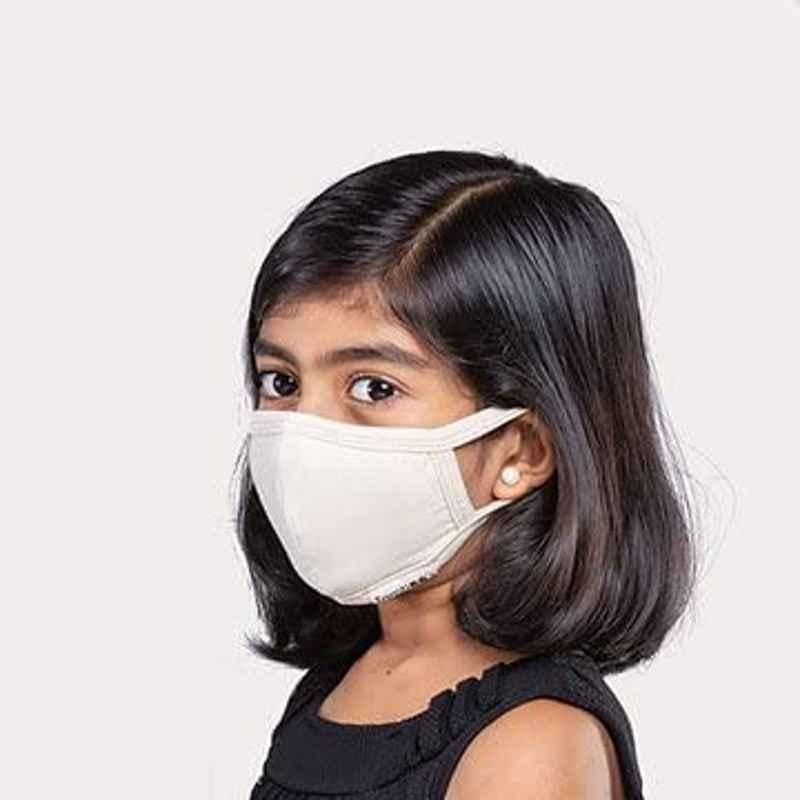 Tamboos 2 Layers Bamboo Cotton Natural Beige Soft Mask for Children (Pack of 2)