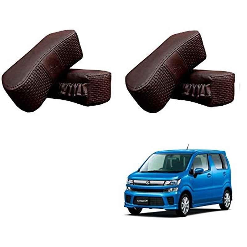 Kozdiko 4 Pcs CV Designer Cola Leatherite Neck Rest Car Cushion Pillow Set for Maruti Suzuki WagonR 2019