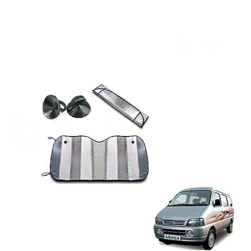 Kozdiko Aluminium Foil UV Protection Silver Windshield Sun Shade for Maruti Suzuki Versa