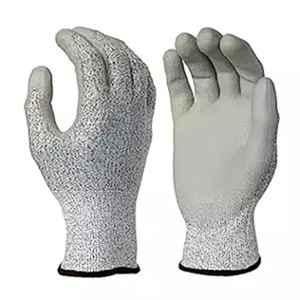 Brala Techtion Knitted Grey PU Coated Cut Resistant Safety Hand Gloves, Size: Large (Pack of 100)