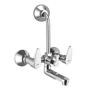 ZAP 15x16 inch Brass Silver Wall Mixer with Telephone Shower Arrangement