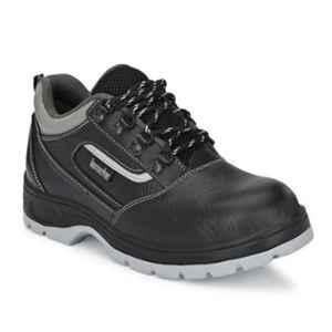 Kavacha S123 Pure Leather Black Steel Toe Safety Shoes, Size:  9