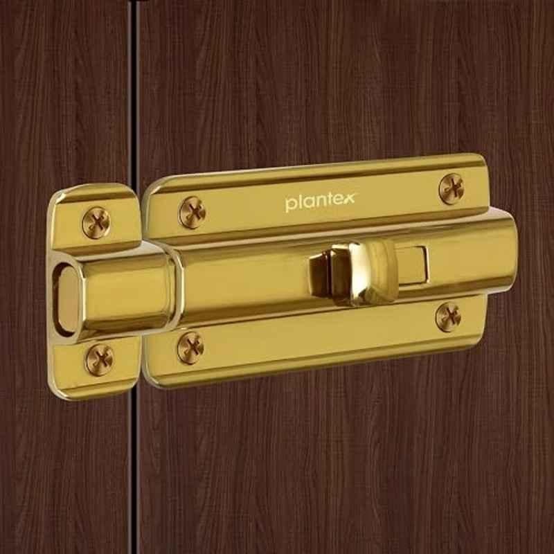 Plantex Premium Heavy Duty Door Stopper/Door Lock Latch for Home and Office Doors/Baby Latch PVD Gold