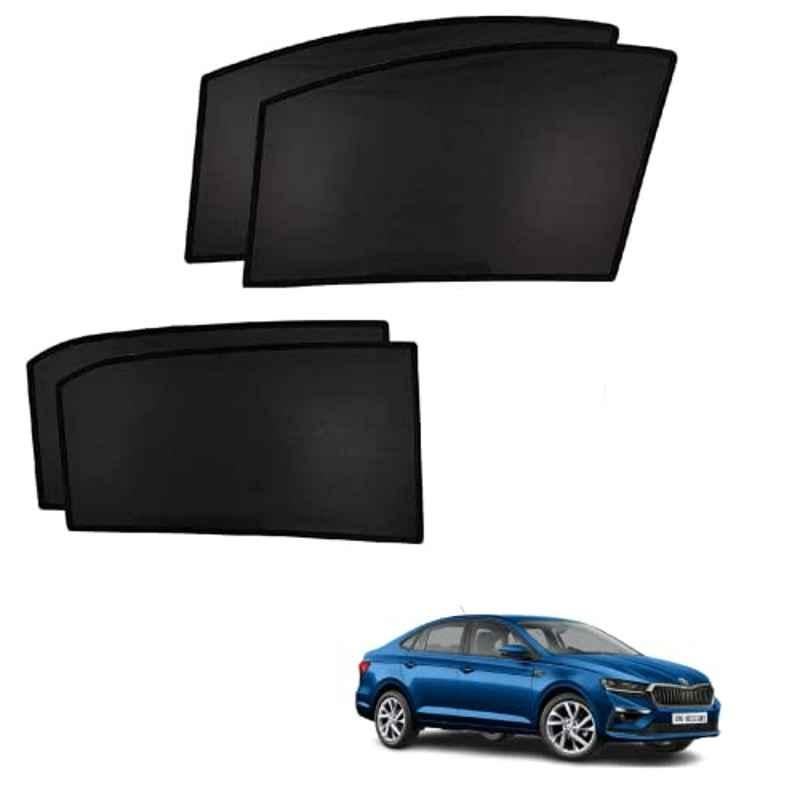 Kozdiko 4 Pcs Custom Fit Non Magnetic Curtains Mesh Car Sun Shade Set for Skoda Slavia