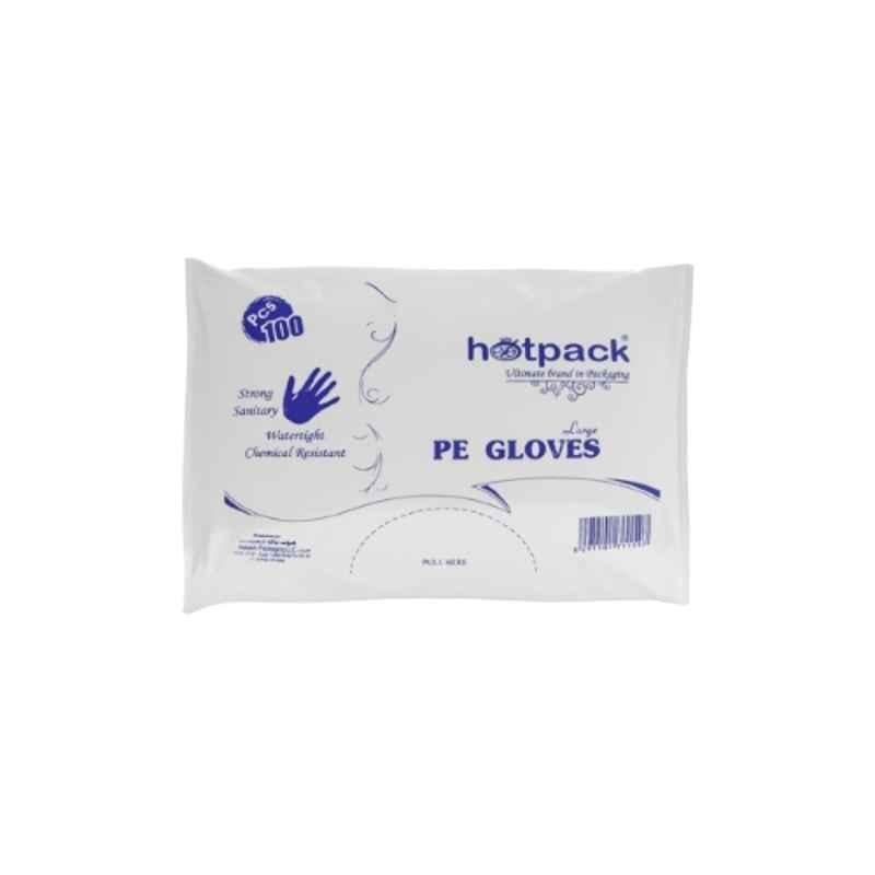 Hotpack 100 Pcs Polyethylene Clear Hand Gloves Box, LDGLOVES, Size: L