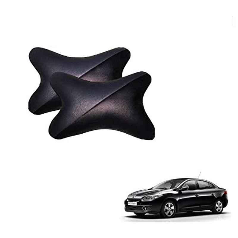 Kozdiko 2 Pcs Memory Foam Grey & Black Car Neck Rest Cushion Pillow Set for Renault Fluence