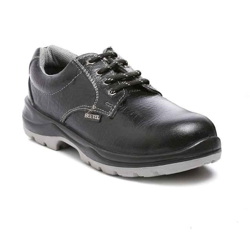 Agarson Beetel Steel Toe Black Safety Shoes, Size: 9