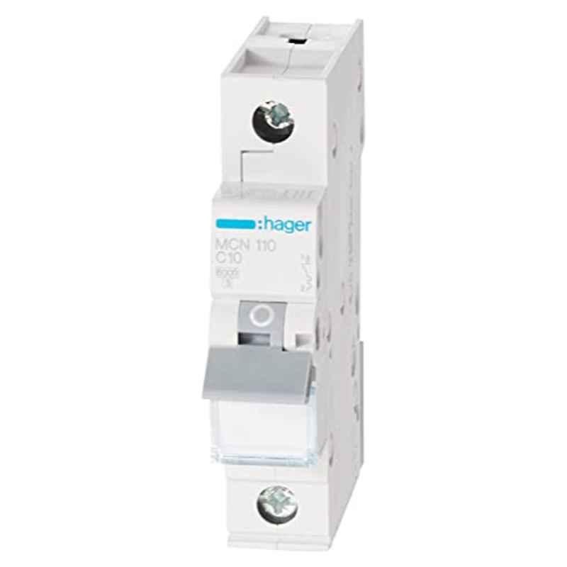 Hager 10A 6kA Single Pole Miniature Circuit Breaker, HAGMCN110