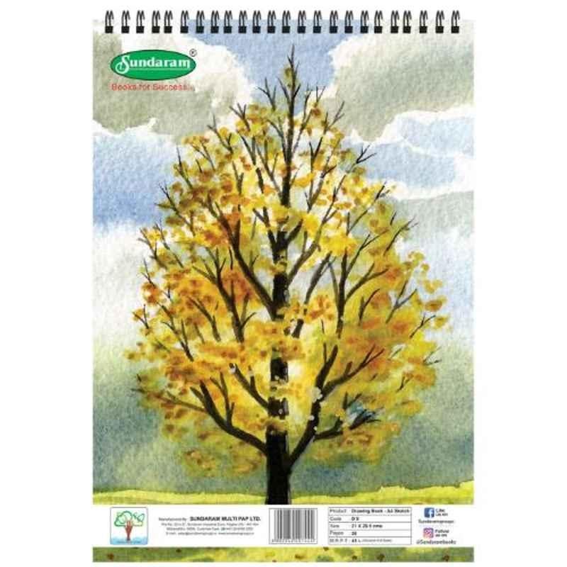 Sundaram A4 36 Pages Multicolour Sketch Drawing Book, D-9 (Pack of 3)