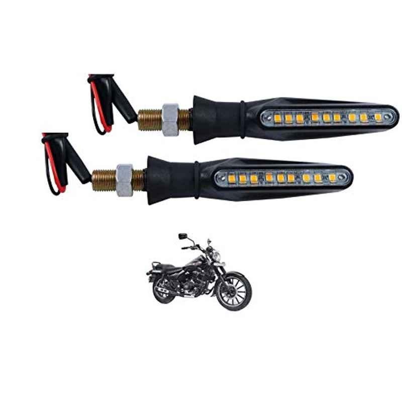 Kozdiko 4 Pcs Plastic Front & Rear Side Sleek Yellow Bike Indicator Set for Bajaj Avenger 220 Street