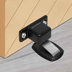 Plantex Black Floor Mounted Door Magnetic Stopper Stopper for Home/Hotel/Office, 184