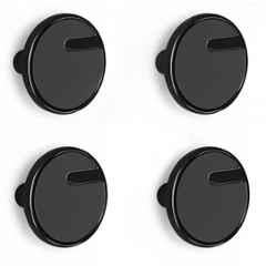 Plantex Knobs for Drawers/Drawer Knobs/Round Knob for Cabinets/Pull-Push Knob for Kitchen/Bedroom/Drawer (Pack of 4) SH-433, DC-Black & Z-Black