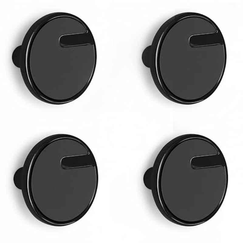 Plantex Knobs for Drawers/Drawer Knobs/Round Knob for Cabinets/Pull-Push Knob for Kitchen/Bedroom/Drawer (Pack of 4) SH-433, DC-Black & Z-Black