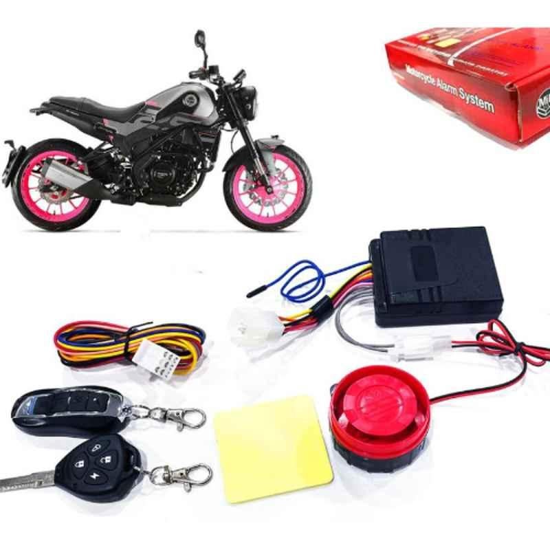Auto Pearl 12V Black Two-Way Anti Theft Motorcycle Alarm Kit with 2 Pcs Remote for Leoncino 250