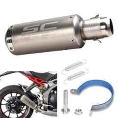 AllExtreme EX2IMSS 1.5-2 inch Stainless Steel Metalic Silver Inlet Exhaust Muffler Silencer