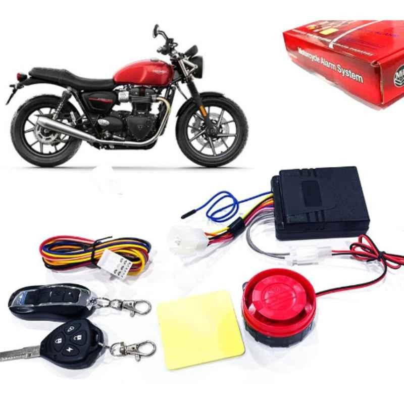 Auto Pearl 12V Black Two-Way Anti Theft Motorcycle Alarm Kit with 2 Pcs Remote for Speed Twin BS6
