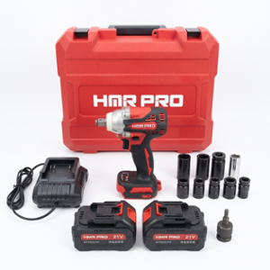 HMR PRO 15 Pcs 21V 2Ah Cordless Brushless Impact Wrench Kit, HP-CIW-21