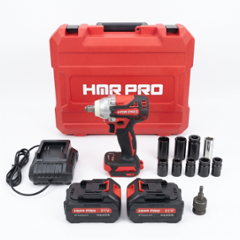 HMR PRO 15 Pcs 21V 2Ah Cordless Brushless Impact Wrench Kit, HP-CIW-21