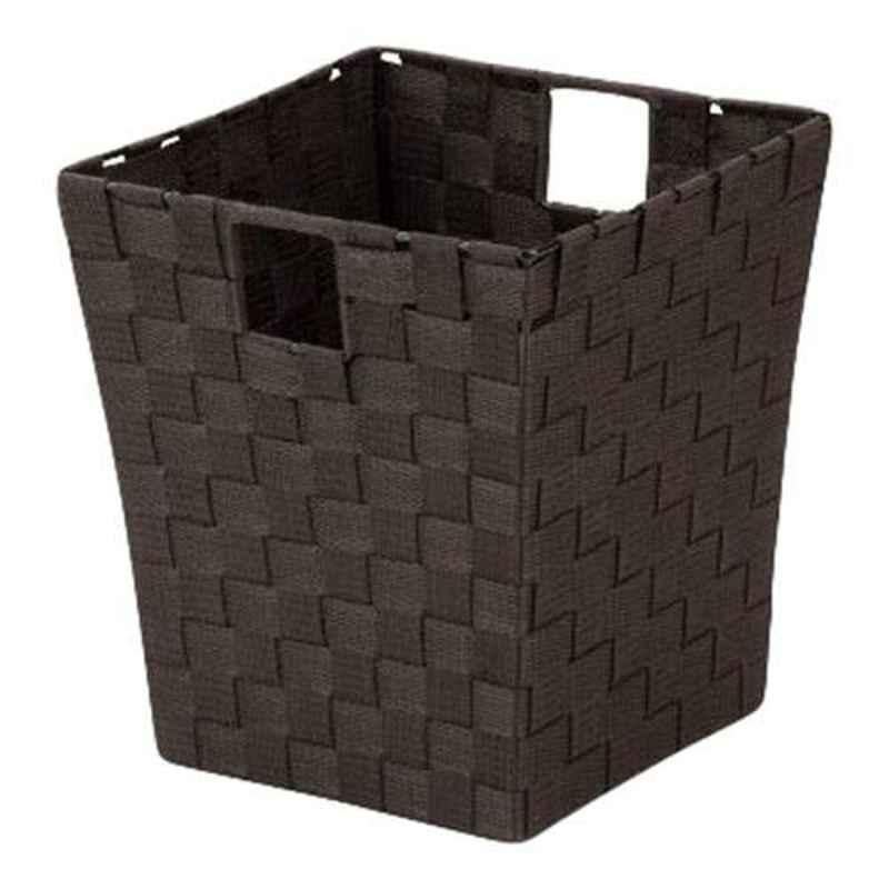 Honey-Can-Do Fabric Brown Waste Basket with Handles, Ofc-03702