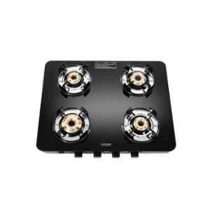 Hindware Alverio Neo 4B AI Glass Top Cooktop with 4 Brass Burner & Automatic Ignition, CT 100253