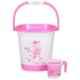 Joyo Super Deluxe 25L Plastic Pink Square Bucket & 1100ml Matching Mug Set with Free Lasaani 1000ml Water Bottle