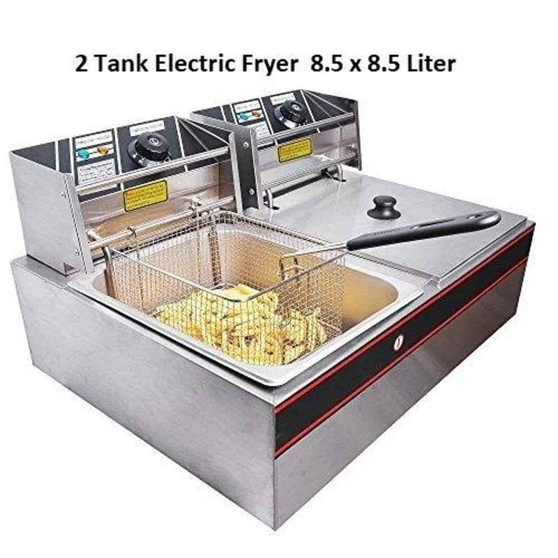 Taikong Deep Fryer Double Table Top, For Commercial, Size: 8.5 +8.5 Liters