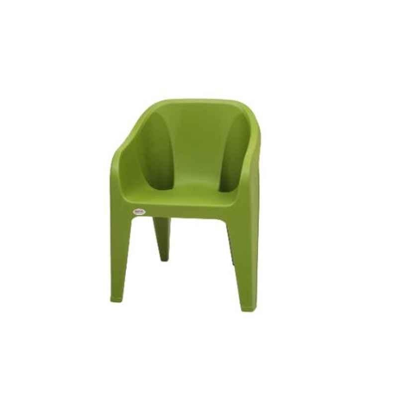 Supreme Futura Contemporary Design Plastic Mehndi Green Chair with Arm (Pack of 2)