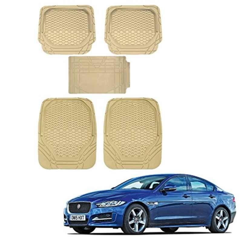 Kozdiko 5 Pcs 8855TW Beige Car Foot Mat Set for Jaguar XE, koz_42810