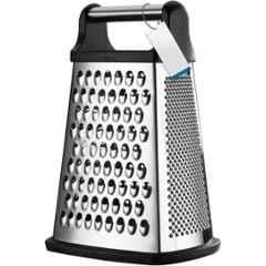 Khushi Udyog 4 Sided Stainless Steel & Plastic Silver & Black Silver Box Grater