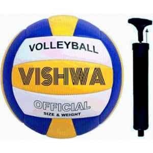 Vishwa Standard Multicolour Premium Quality Volleyball with Air Pump, Size: 4