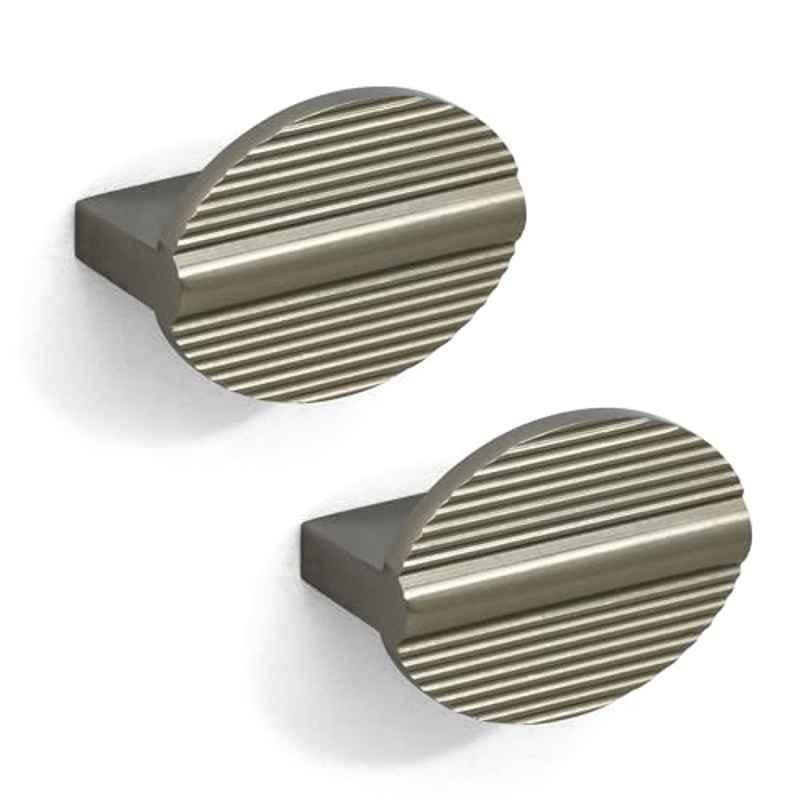 Plantex Knobs for Drawers/Round Drawer Knobs for Cabinets/Pull-Push Knobs for Kitchen/Bedroom Drawer (Pack of 2) Satin