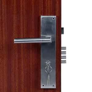 Handle Waala MG303 10 inch 60mm Stainless Steel Satin Finish Cylindrical Plate Both Side Key Mortise Door Lock Set
