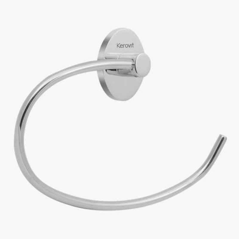 Kerovit Silver ABS&Stainless Steel Chrome Finish Oval Range Plated Towel Ring, KA980005