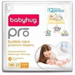 Baby Hug Pro 22 Pcs Bubble Care Premium Diapers Pant Packet, Size: New Born