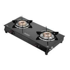 Hindware Benecio Plus 2B AI Glass Top Cooktop with 2 Brass Burner & Automatic Ignition, CT 100213