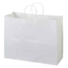 PRB Bags White Kraft Paper Shopping Bag (Pack of 25)