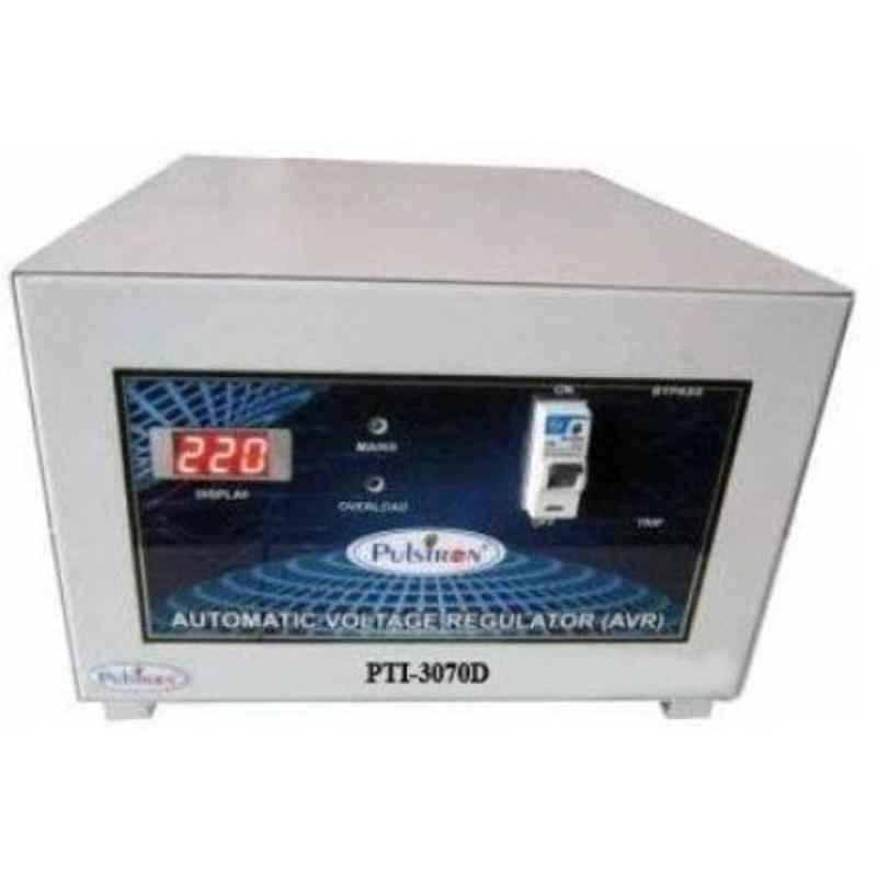 Pulstron PTI-3070D 3kVA 70-290V Single Phase Light Grey Automatic Mainline Voltage Stabilizer