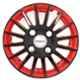 Prigan 4 Pcs 14 inch Black & Red Press Fitting Wheel Cover Set for Honda Brio