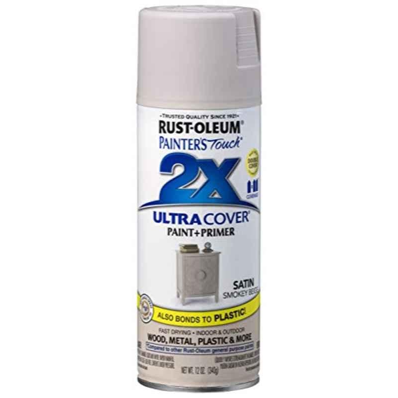 Rust-Oleum 12 Oz Satin Smokey Beige Painters Touch 2X Ultra Cover Paint & Primer, 299883