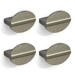 Plantex Knobs for Drawers/Round Drawer Knobs for Cabinets/Pull-Push Knobs for Kitchen/Bedroom Drawer (Pack of 4) Satin