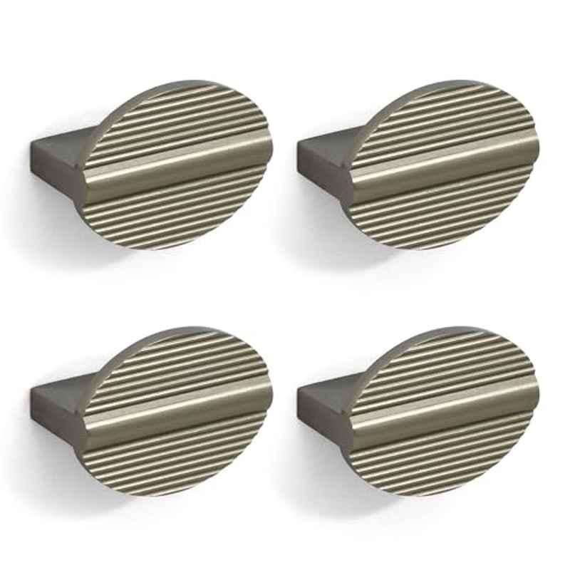 Plantex Knobs for Drawers/Round Drawer Knobs for Cabinets/Pull-Push Knobs for Kitchen/Bedroom Drawer (Pack of 4) Satin
