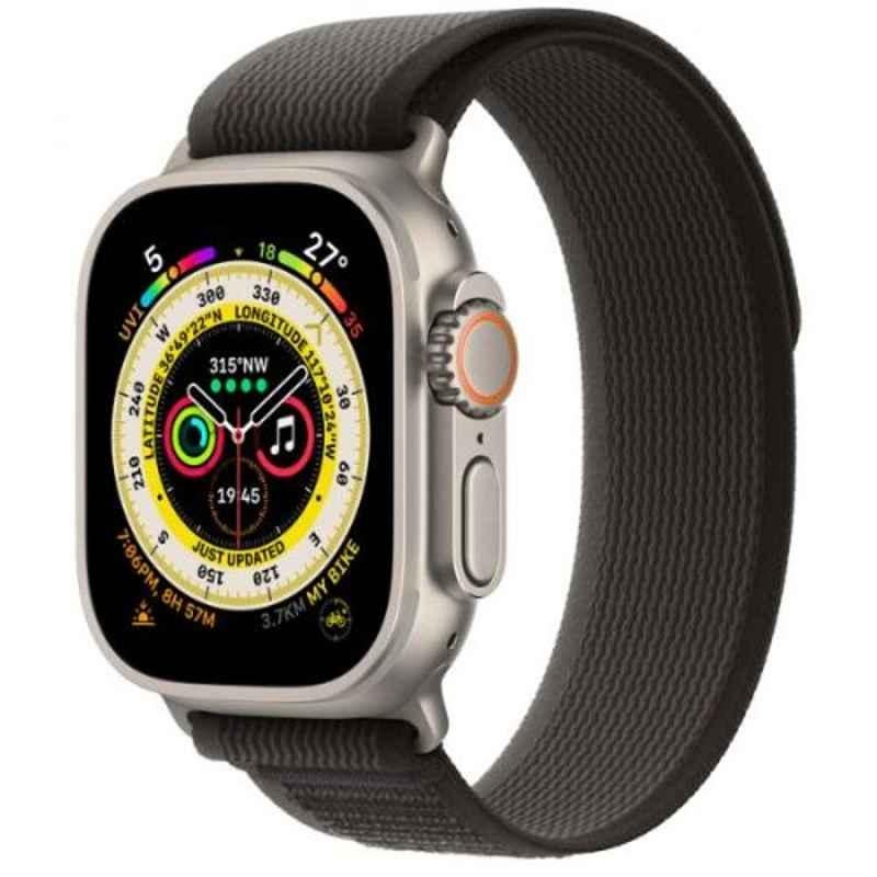 Apple Ultra 49mm Titanium Case GPS + Cellular Watch with Black & Grey Trail Loop, MQFX3-UL-CE