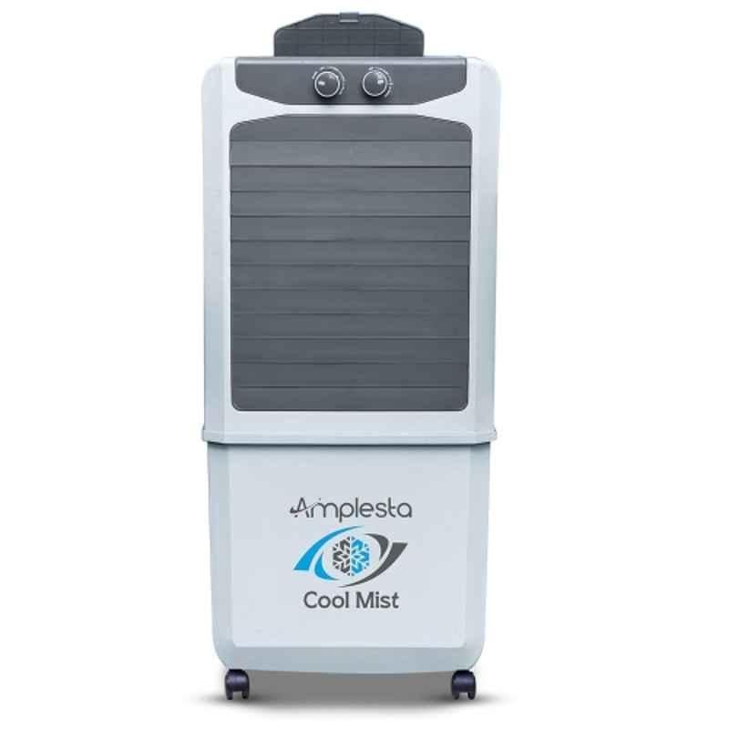 Amplesta Coolmist 140W 50 Litre Plastic Grey Desert Air Cooler with Honeycomb Pad Cooling & 1 Year Warranty, COLMISTY50L